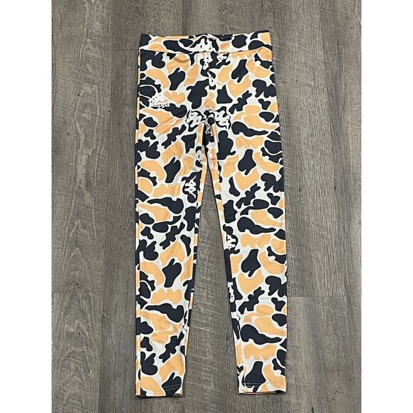 Kappa Authentic Palissa Leggings Grey/Orange All Over Print Size Medium NWT - Picture 1 of 6